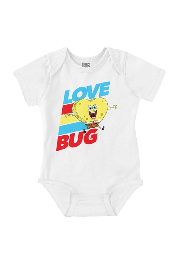 SpongeBob Cartoon Heart Love Bug Romper Boys or Girls Infant Baby Brisco Brands NB
