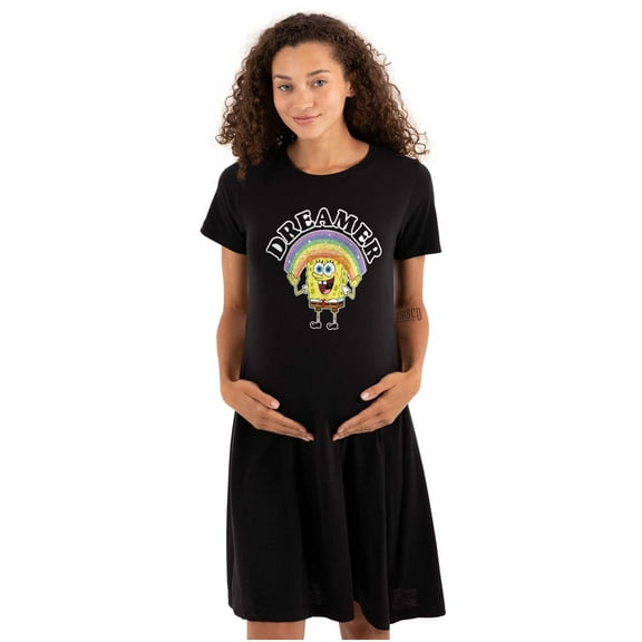 SpongeBob Cartoon Rainbow Dreamer Women's Maternity Dress Brisco Brands L