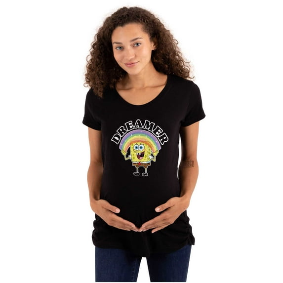 SpongeBob Cartoon Rainbow Dreamer Women's Maternity T Shirt Tee Brisco Brands 2X