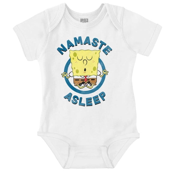 SpongeBob Cartoon Yoga Namaste Asleep Romper Boys or Girls Infant Baby Brisco Brands 12M