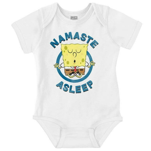 SpongeBob Cartoon Yoga Namaste Asleep Romper Boys or Girls Infant Baby Brisco Brands 6M