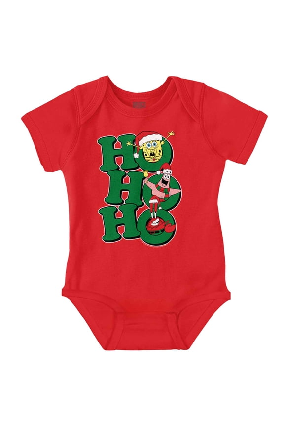 SpongeBob Christmas Ho Ho Ho Cartoon Baby Romper Boys or Girls