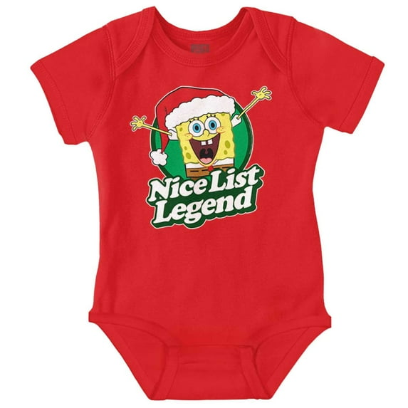 SpongeBob Christmas Nice List Legend Baby Romper Boys or Girls