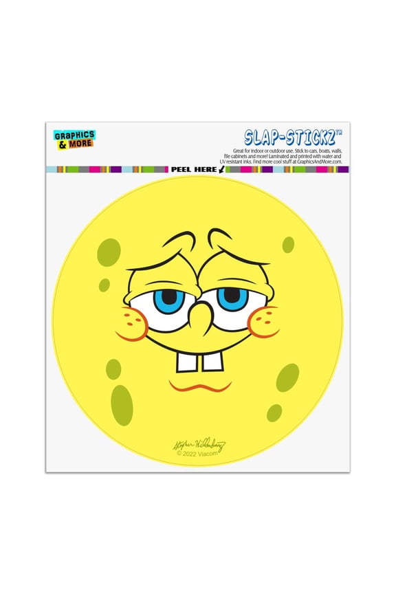 SpongeBob Confident Face Automotive Car Window Locker Circle Bumper Sticker