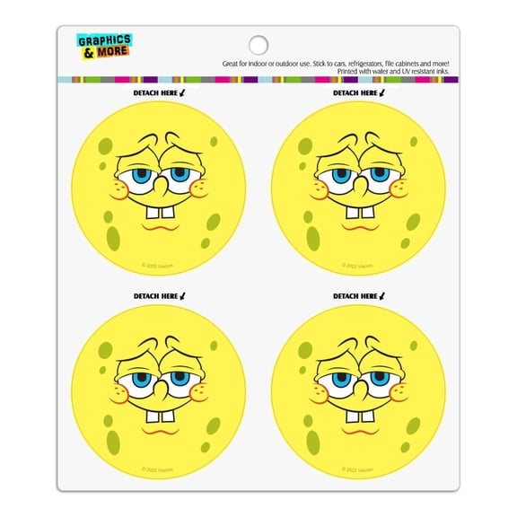 SpongeBob Confident Face Refrigerator Fridge Locker Vinyl Circle Magnet Set