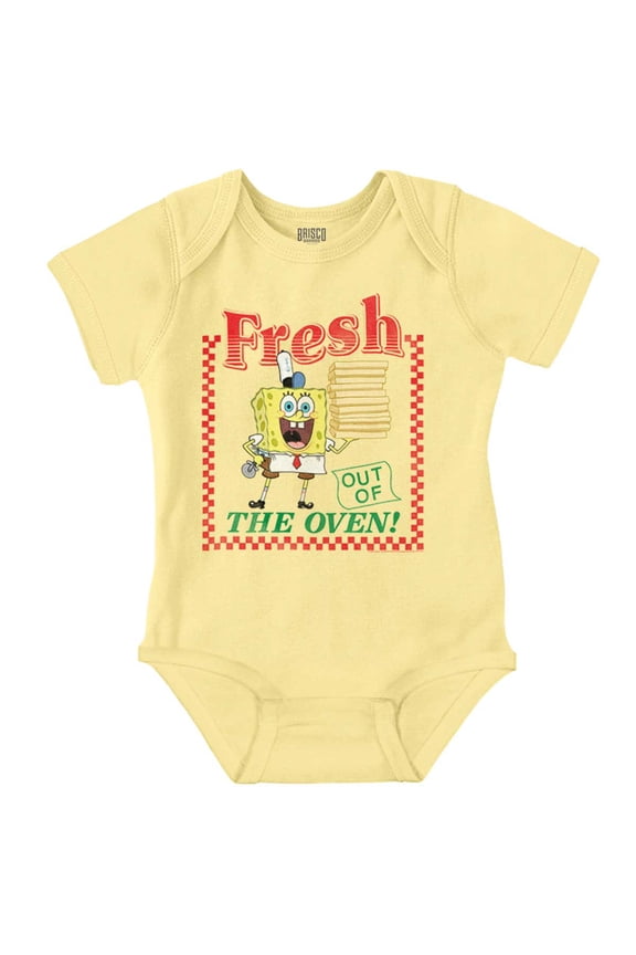 SpongeBob Fresh Krusty Krab Pizza Romper Boys or Girls Infant Baby Brisco Brands NB
