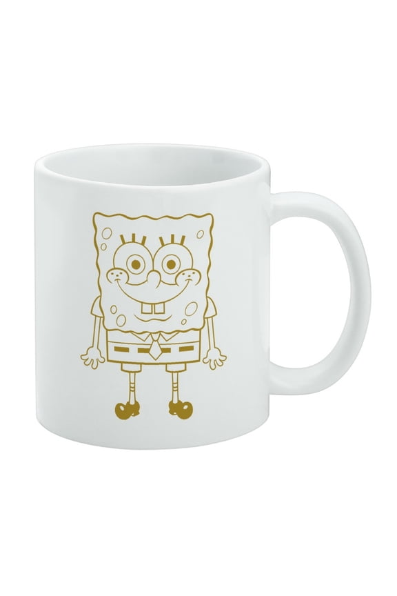 SpongeBob Full Front Ceramic Coffee Mug, Novelty Gift Mugs for Coffee, Tea and Hot Drinks, 11oz, White