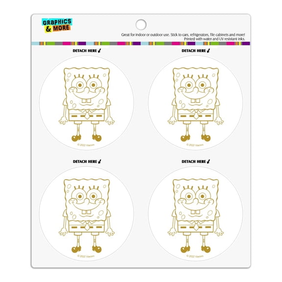 SpongeBob Full Front Refrigerator Fridge Locker Vinyl Circle Magnet Set