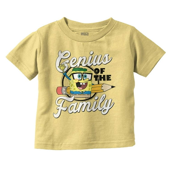SpongeBob Genius of the Family Toddler Boy Girl T Shirt Infant Toddler Brisco Brands 24M