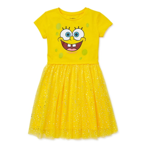 SpongeBob Girls' 4-12 Foil Mesh Tutu Dress
