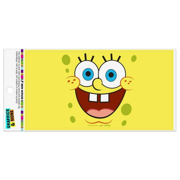 SpongeBob Goofy Smile Face Automotive Car Refrigerator Locker Vinyl Magnet