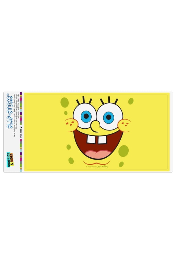 SpongeBob Goofy Smile Face Automotive Car Window Locker Bumper Sticker