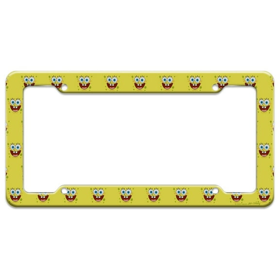 Spongebob Goofy Smile Face License Plate Tag Frame