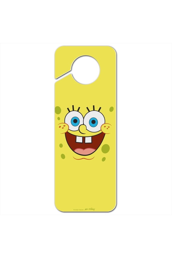 SpongeBob Goofy Smile Face Plastic Door Knob Hanger Sign