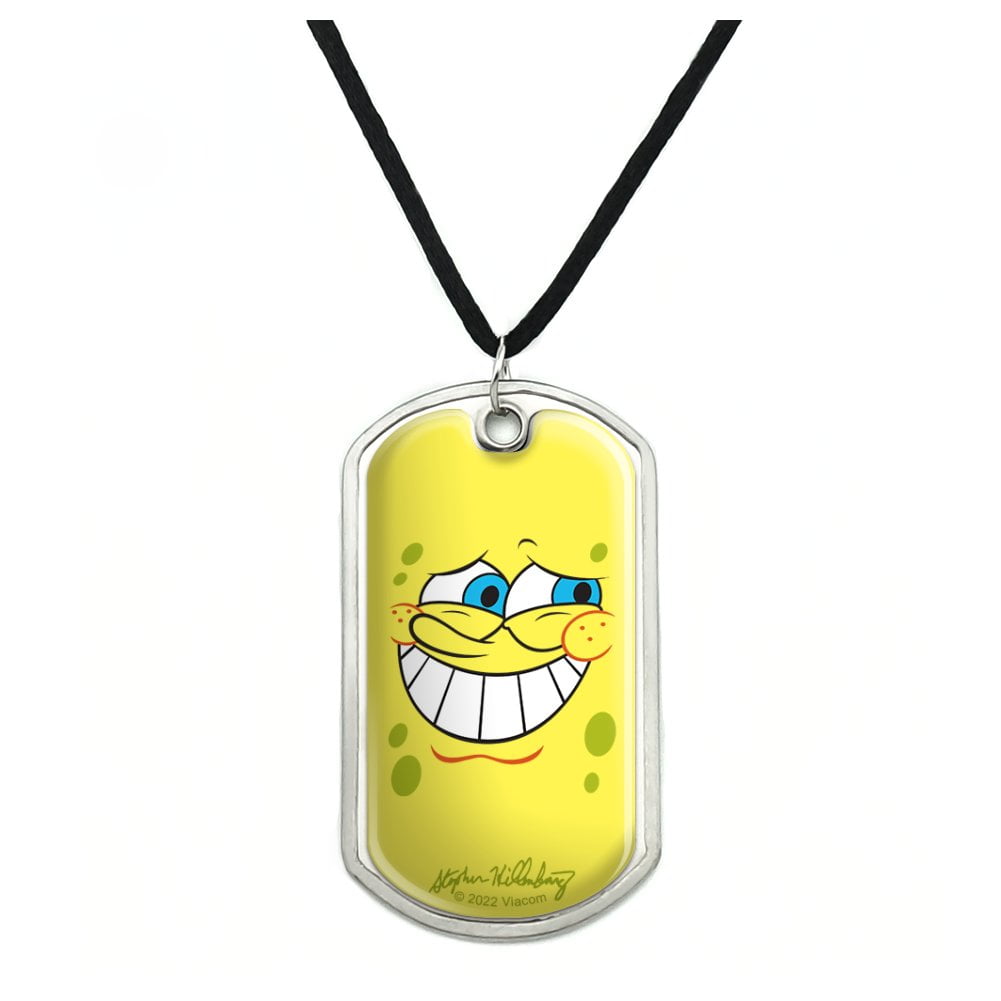 GRAPHICS AND MORE SpongeBob Guilty Face Military Dog Tag Pendant Necklace with Cord