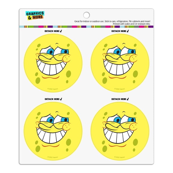 SpongeBob Guilty Face Refrigerator Fridge Locker Vinyl Circle Magnet Set