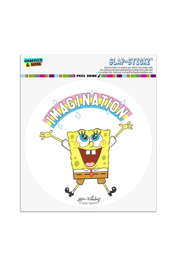 SpongeBob Imagination Rainbow Automotive Car Window Locker Circle Bumper Sticker