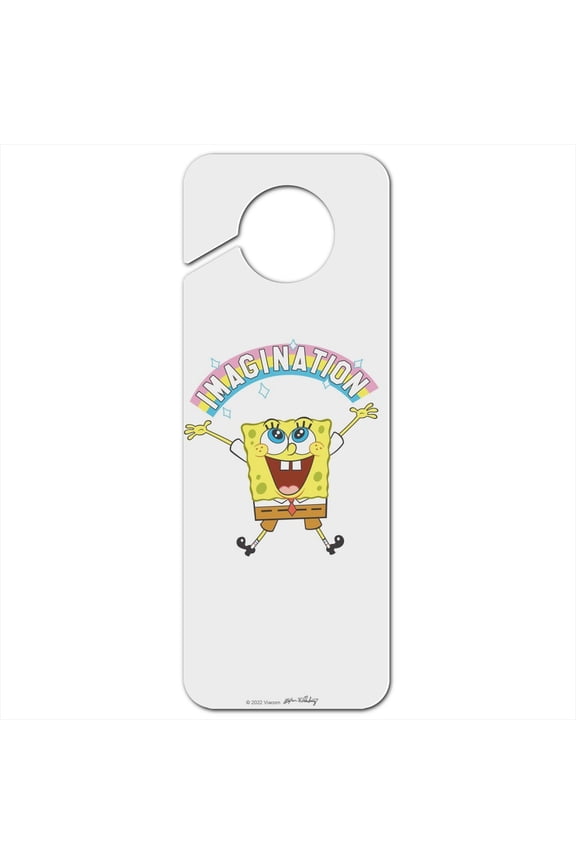 SpongeBob Imagination Rainbow Plastic Door Knob Hanger Sign
