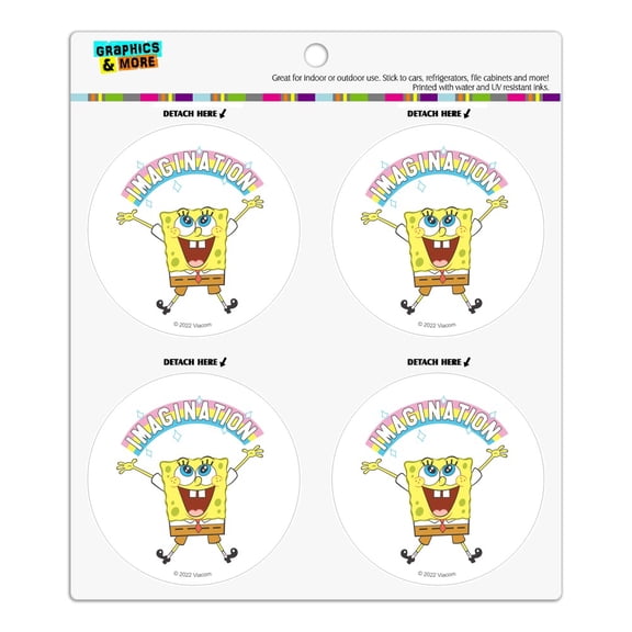 SpongeBob Imagination Rainbow Refrigerator Fridge Locker Vinyl Circle Magnet Set