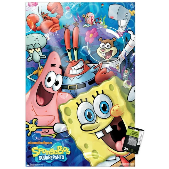SpongeBob - Joy Wall Poster with Push Pins, 22.375" x 34"
