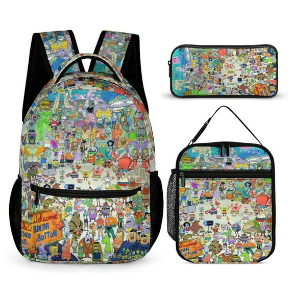 SpongeBob Lightweight Laptop Travel Backpack For Adults Work Camping Backpack Set Laptop Backpack