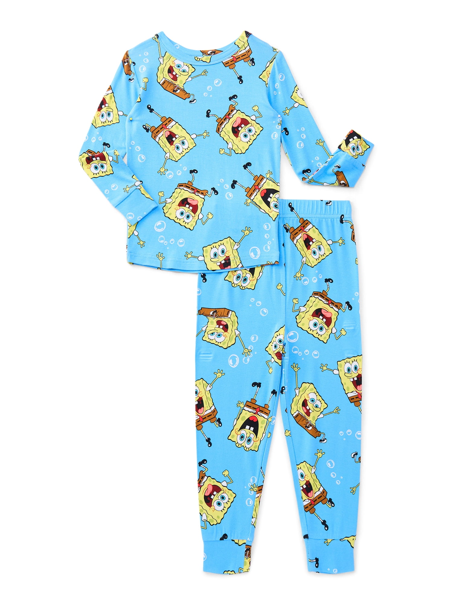 SpongeBob SquarePants Boys Top and Pants Pajama Set, 2-Piece, Sizes 4-10
