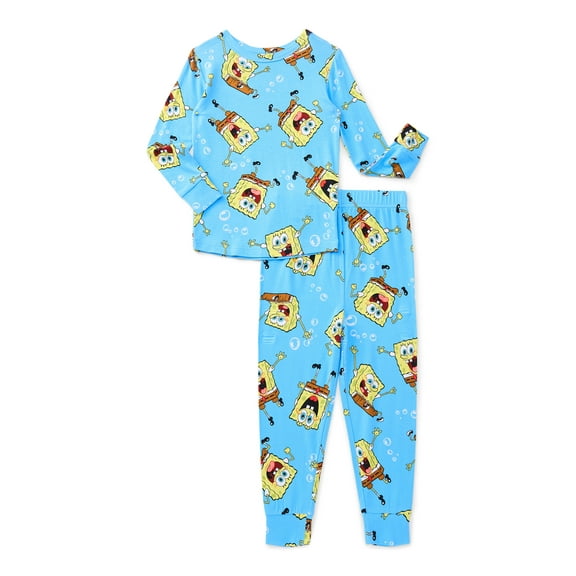 SpongeBob SquarePants Boys Top and Pants Pajama Set, 2-Piece, Sizes 4-10