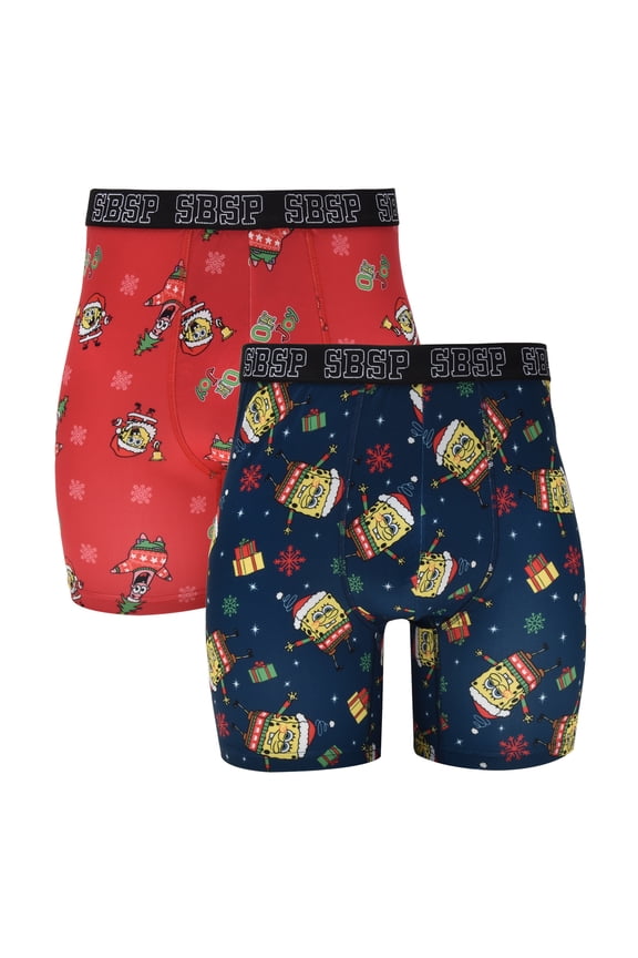 SpongeBob Men's 2-Pack Boxer Briefs, Sizes M-XL