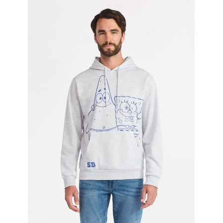 SpongeBob SquarePants Men's & Big Men's Graphic Fleece Hoodie with Long Sleeves, Sizes S-3XL