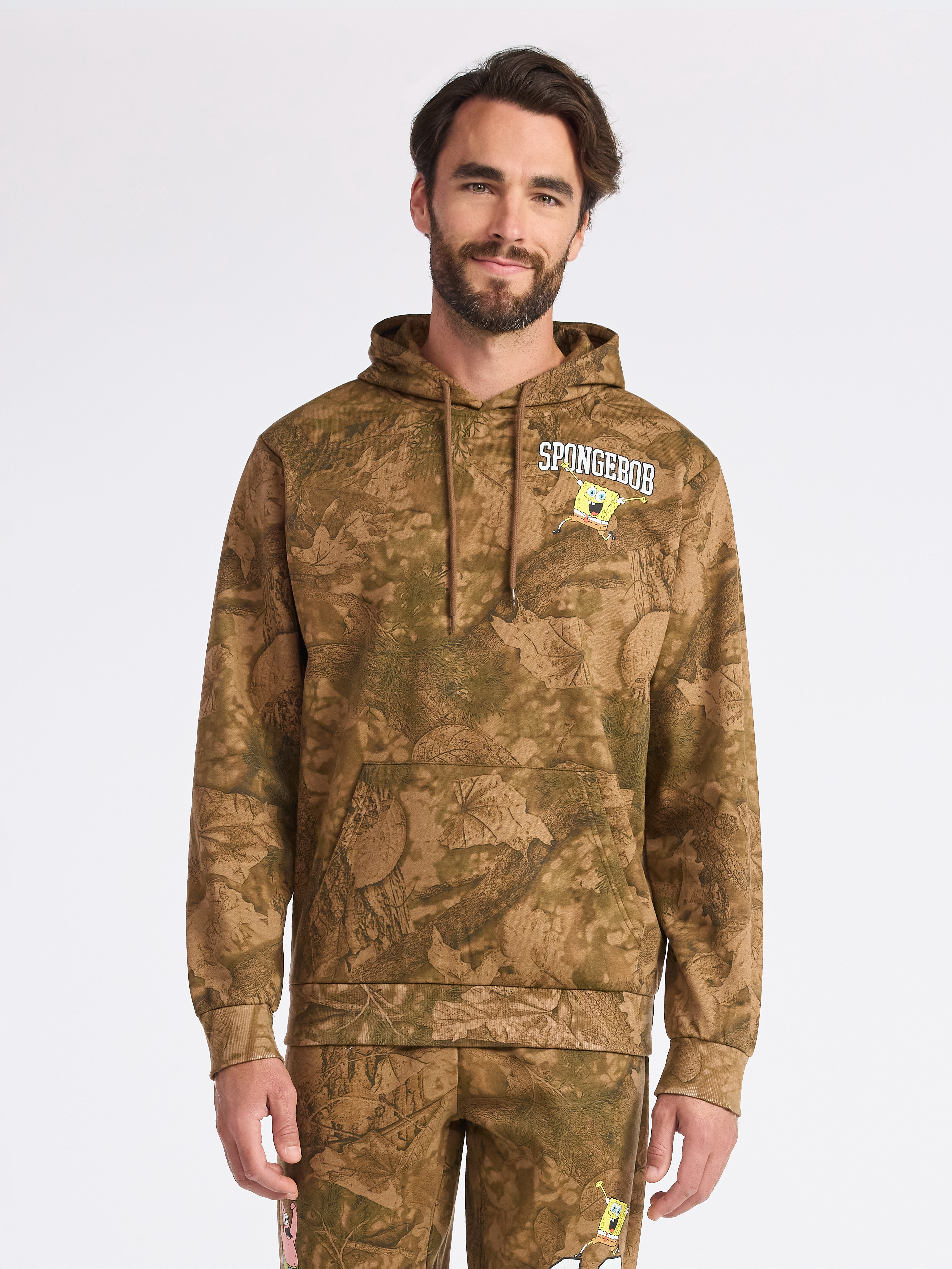 SpongeBob SquarePants Men's & Big Men's Graphic Fleece Hoodie with Long Sleeves, Sizes S-3XL
