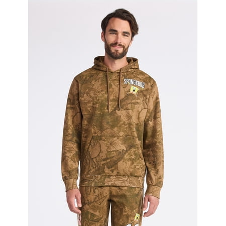 SpongeBob SquarePants Men's & Big Men's Graphic Fleece Hoodie with Long Sleeves, Sizes S-3XL