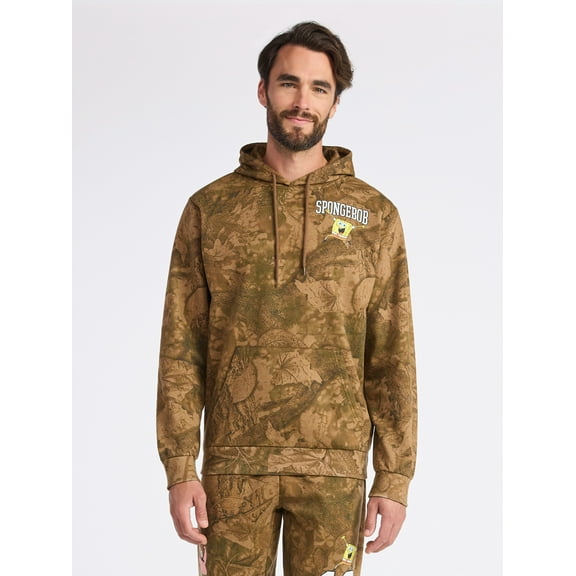 SpongeBob SquarePants Men's & Big Men's Graphic Fleece Hoodie with Long Sleeves, Sizes S-3XL