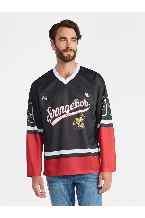 Men's & Big Men's Graphic Hockey Jersey with Long Sleeves, Sizes S-3XL