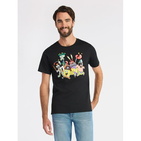 SpongeBob SquarePants Men's Graphic Tee with Short Sleeves, Sizes S-3XL