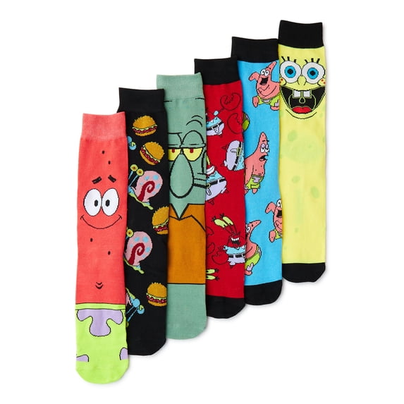 SpongeBob Men's Socks, 6-Pack
