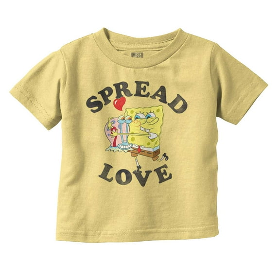 SpongeBob Motivational Spread Love Toddler Boy Girl T Shirt Infant Toddler Brisco Brands 6M