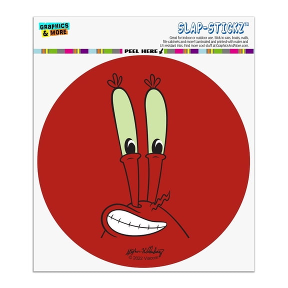 SpongeBob Mr. Krabs Face Automotive Car Window Locker Circle Bumper Sticker