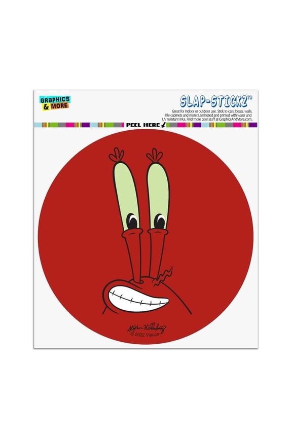 SpongeBob Mr. Krabs Face Automotive Car Window Locker Circle Bumper Sticker