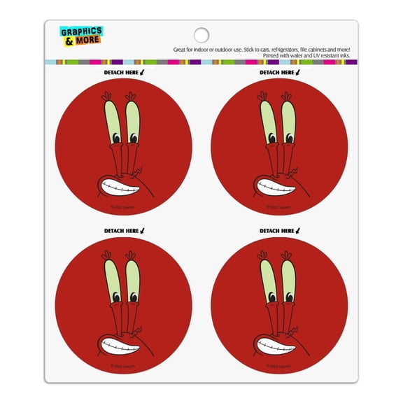 SpongeBob Mr. Krabs Face Refrigerator Fridge Locker Vinyl Circle Magnet Set