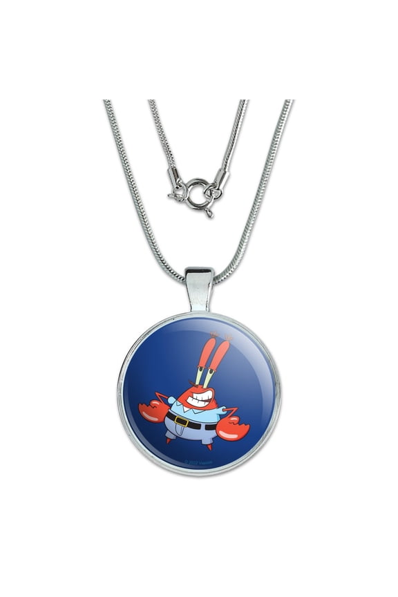 SpongeBob Mr. Krabs Pose 1" Pendant with Sterling Silver Plated Chain