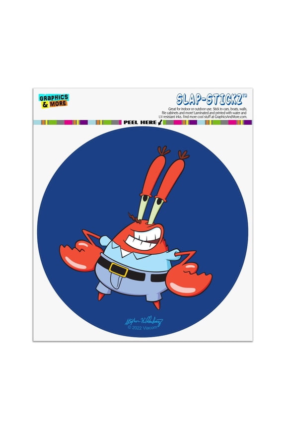 SpongeBob Mr. Krabs Pose Automotive Car Window Locker Circle Bumper Sticker