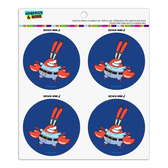 SpongeBob Mr. Krabs Pose Refrigerator Fridge Locker Vinyl Circle Magnet Set