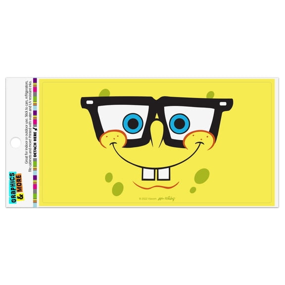 SpongeBob Nerd Face Automotive Car Refrigerator Locker Vinyl Magnet