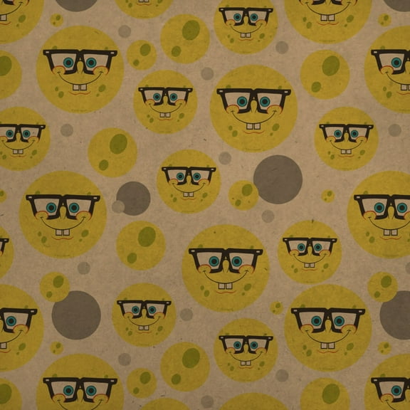 SpongeBob Nerd Face Premium Kraft Gift Wrap Wrapping Paper Roll