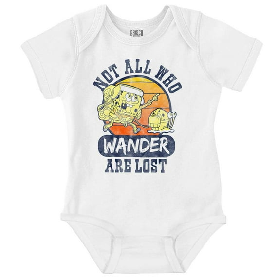 SpongeBob Not All Who Wander Are Lost Romper Boys or Girls Infant Baby Brisco Brands 12M