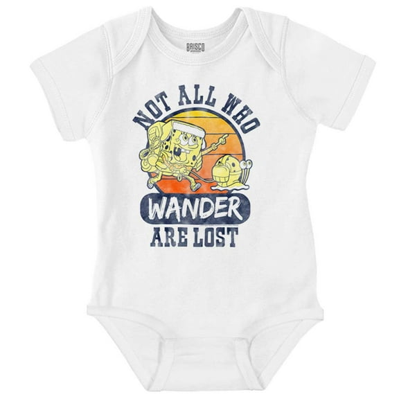 SpongeBob Not All Who Wander Are Lost Romper Boys or Girls Infant Baby Brisco Brands 18M