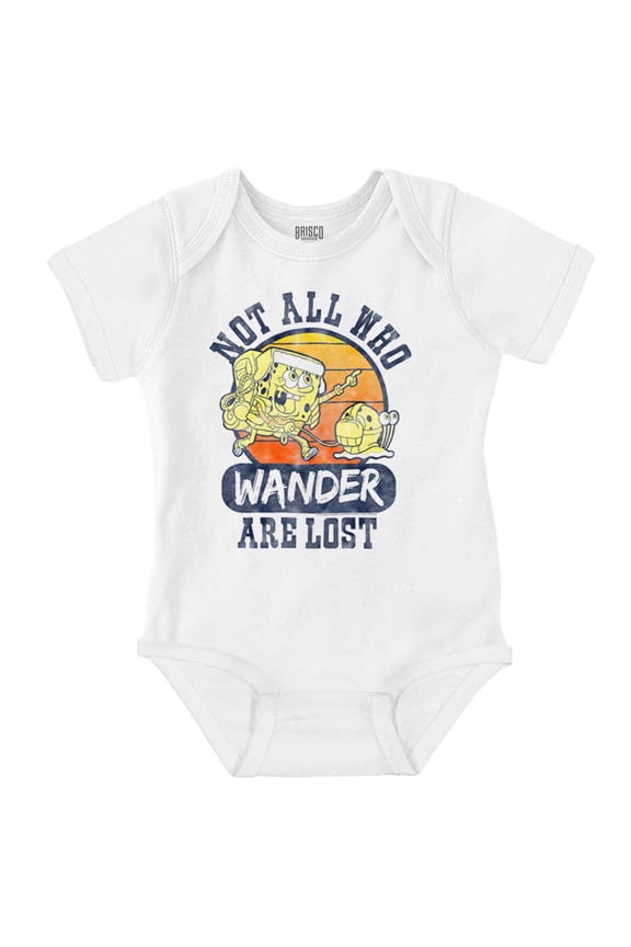 SpongeBob Not All Who Wander Are Lost Romper Boys or Girls Infant Baby Brisco Brands NB