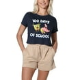 thumbnail image 1 of SpongeBob Patrick 100 Days of School Women's Crop Top T-Shirt, Navy, Large, 1 of 4