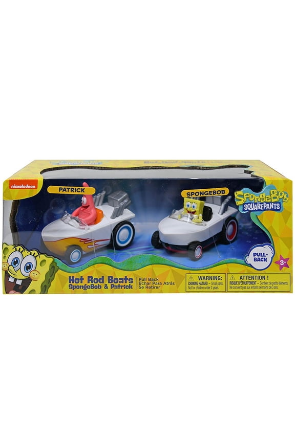 SpongeBob & Patrick 2pk Pull Back Hot Rod Boats