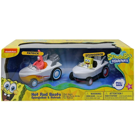SpongeBob & Patrick 2pk Pull Back Hot Rod Boats